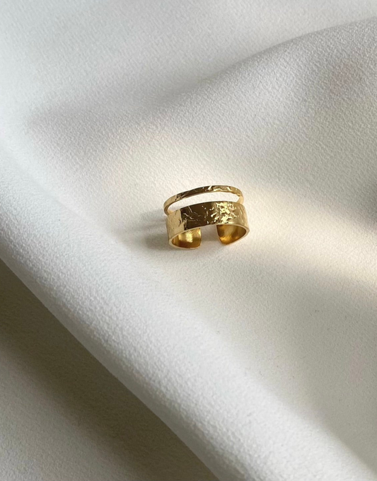 NOZZE Textured Double Band Ring - Adjustable