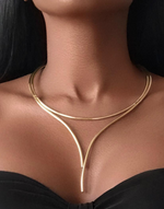 Cargar imagen en el visor de la galería, OMEGA Minimalist Gold Plated Wire Cuff Necklace
