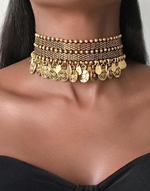 Charger l&#39;image dans la galerie, DAKAHLIA Gold Coin Statement Tribal Choker
