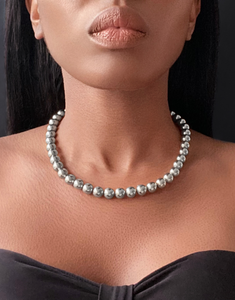 VALLEY Beaded Necklace Silver