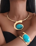Afbeelding in Gallery-weergave laden, BIBA Statement Blue Necklace &amp; Bracelet Set
