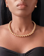 Cargar imagen en el visor de la galería, VALLEY Beaded Necklace &amp; Earrings Gold
