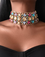 Afbeelding in Gallery-weergave laden, MALLAWI Rhinestones Multicoloured Crystal Choker Necklace
