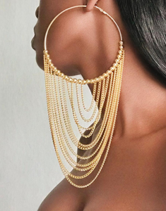 ROSETTA Gold Beaded Hoop Earrings