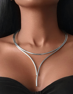 Silver cuff necklace 2025