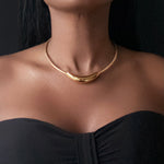 Load image into Gallery viewer, SENSATION Magnetic Clasp Snake Chain Necklace Gold
