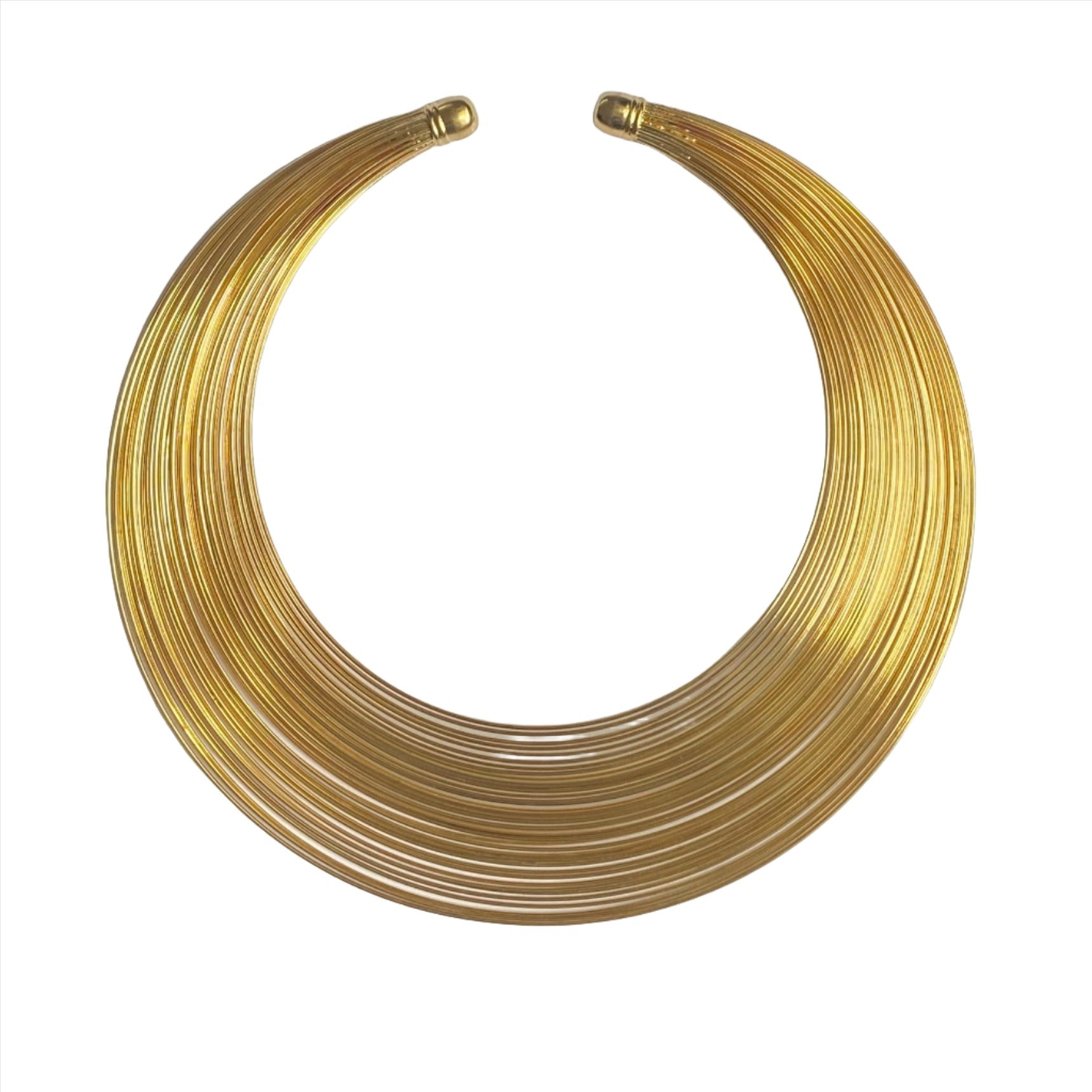 Pre-Owned GODDESS Gold Bamboo Choker Necklace
