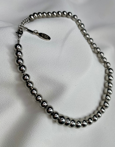VALLEY Beaded Necklace Silver