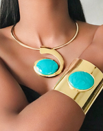 Afbeelding in Gallery-weergave laden, BIBA Statement Blue Necklace &amp; Bracelet Set
