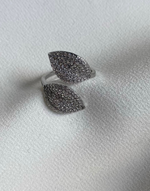 Charger l&#39;image dans la galerie, TRUE HAVEN Double Leaves Ring Silver- Adjustable
