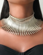 Charger l&#39;image dans la galerie, QENA Statement Tribal Silver Choker
