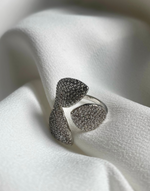 Cargar imagen en el visor de la galería, TRUE HAVEN Leaves Jewel Ring Silver- Adjustable
