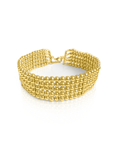 BASTET Gold Charm Small Beaded Choker