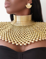 Charger l&#39;image dans la galerie, NEBETTAWY Gold Beaded Choker Necklace and Earrings
