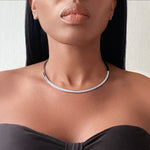 Load image into Gallery viewer, SIMPLE Wire Choker Necklace Silver
