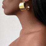 Load image into Gallery viewer, MEMPHIS Big Wide Gold Hoop Drop Earrings
