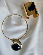 Cargar imagen en el visor de la galería, BIBA Black Stone Necklace &amp; Bracelet Set
