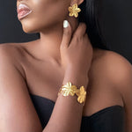 Carica l&#39;immagine nel visualizzatore di Gallery, ABYDOS Big Flower Earrings &amp; Bracelet Set - Adjustable
