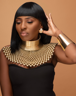 Charger l&#39;image dans la galerie, NEBETTAWY Gold Beaded Choker Necklace and Earrings
