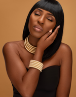 Cargar imagen en el visor de la galería, ALEXANDRIA Multilayer Gold Rope Choker &amp; Bracelet Set
