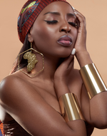 Charger l&#39;image dans la galerie, TIYE Africa Map Large Gold Hoop Earrings
