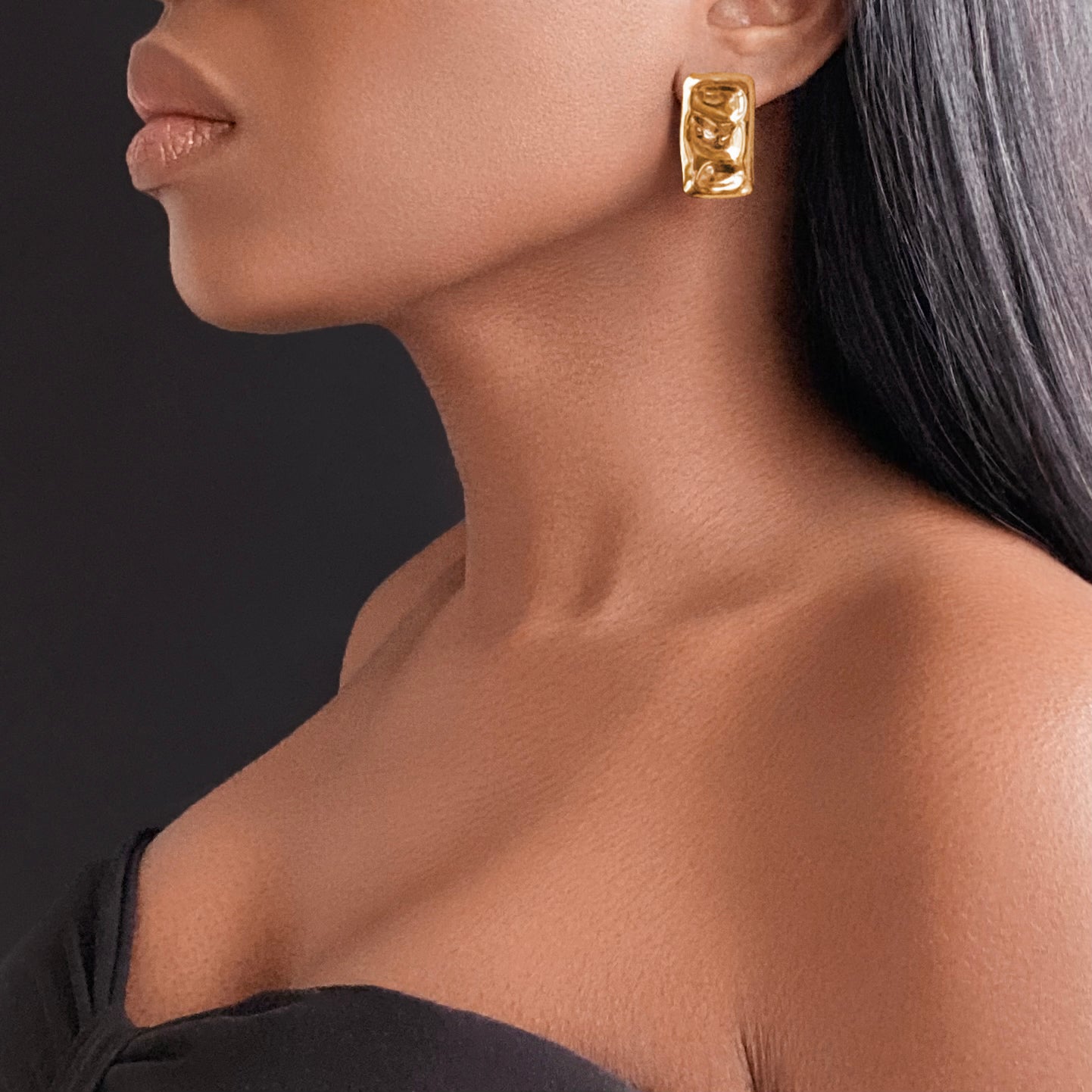 FATY Textured Earrings Gold
