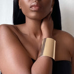 Load image into Gallery viewer, CLEOPATRA Gold Statement Bangle Bracelet Manchette
