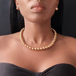 Lade das Bild in den Galerie-Viewer, VALLEY Beaded Necklace &amp; Earrings Gold
