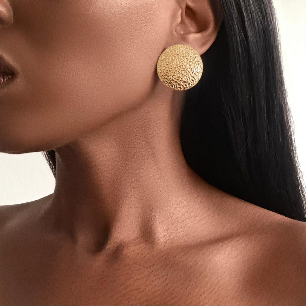 CLASSIC Gold Circle Stud Earrings