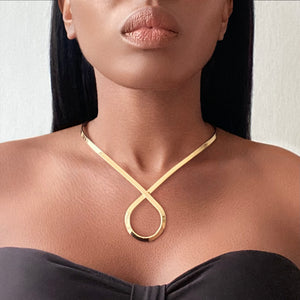 ALPHA Minimalist Gold Cuff Necklace