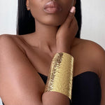 Load image into Gallery viewer, MINYA Gold Long Wide Tube Bangle Cuff
