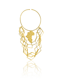 AFRICA Large Gold Map Cuff Necklace Chain