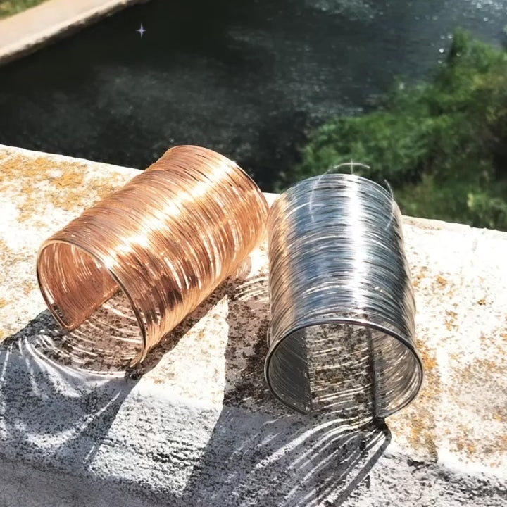 GODDESS Gold Bamboo Bangle Cuff Manchette