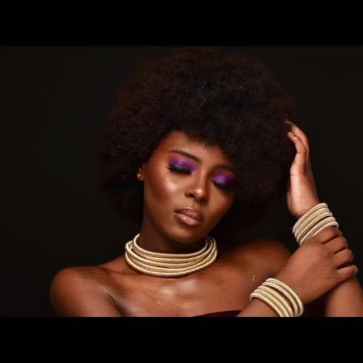 ALEXANDRIA Multilayer Gold Rope Choker & Bracelet Set