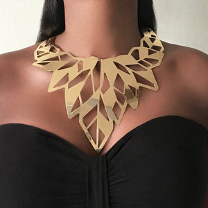 GHARBIA Statement Gold Necklace