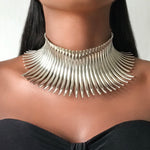 Load image into Gallery viewer, QENA Statement Tribal Silver Choker
