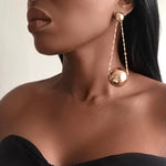 Load image into Gallery viewer, BELBES Gold Long Dangle Drop Beaded Ball Earrings
