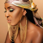 Load image into Gallery viewer, ROSETTA Gold Beaded Hoop Earrings
