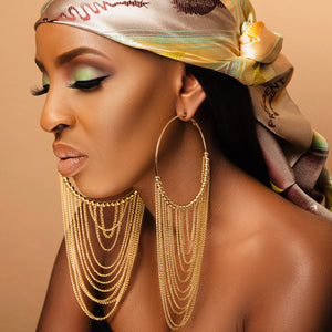 ROSETTA Gold Beaded Hoop Earrings