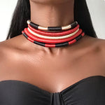 Load image into Gallery viewer, QALYUB Statement Tribal Multi-Coloured Choker
