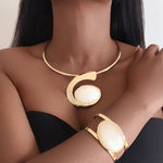 Load image into Gallery viewer, BIBA Statement White Necklace &amp; Bracelet Set
