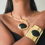 Load image into Gallery viewer, BIBA Black Stone Necklace &amp; Bracelet Set
