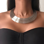 Load image into Gallery viewer, GODDESS Silver Bamboo Choker Necklace
