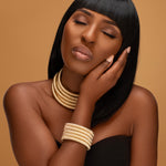 Load image into Gallery viewer, ALEXANDRIA Multilayer Gold Rope Choker &amp; Bracelet Set

