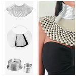 Lade das Bild in den Galerie-Viewer, FAYOUM Afrikanisches Statement-Maxi-Halsband mit Silberperlen und Armband
