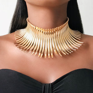 QENA Gold Statement Tribal Choker