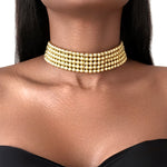 Load image into Gallery viewer, BASTET Gold Charm Small Beaded Choker
