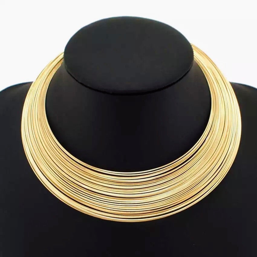 GODDESS Gold Bamboo Choker Necklace