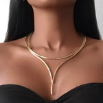 Load image into Gallery viewer, OMEGA Minimalist Gold plated wire cuff Necklace
