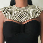 Load image into Gallery viewer, ASYUT Statement African Silver Beaded Necklace
